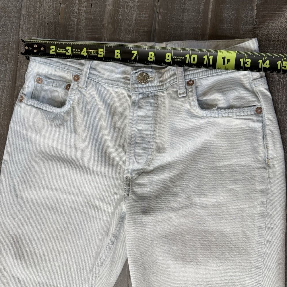 We The Free People Jeans Womens 24‎ Blue Denim Button Fly Distressed Fray Baggy - Picture 10 of 12